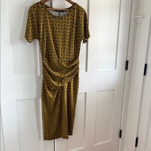 SOLD - Weekend Max Mara Elegant Gold & Navy Patterned Dress